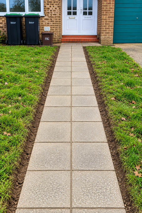 Re-levelled garden pathway after completion

